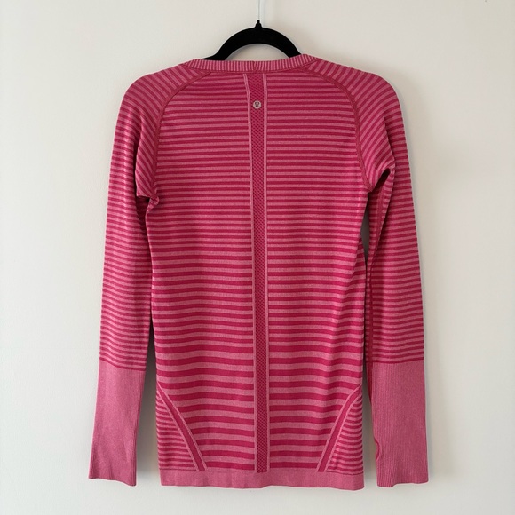 Lululemon Swiftly Tech Long Sleeve Crew Top Lightweight Running Athletic Striped - Picture 5 of 6